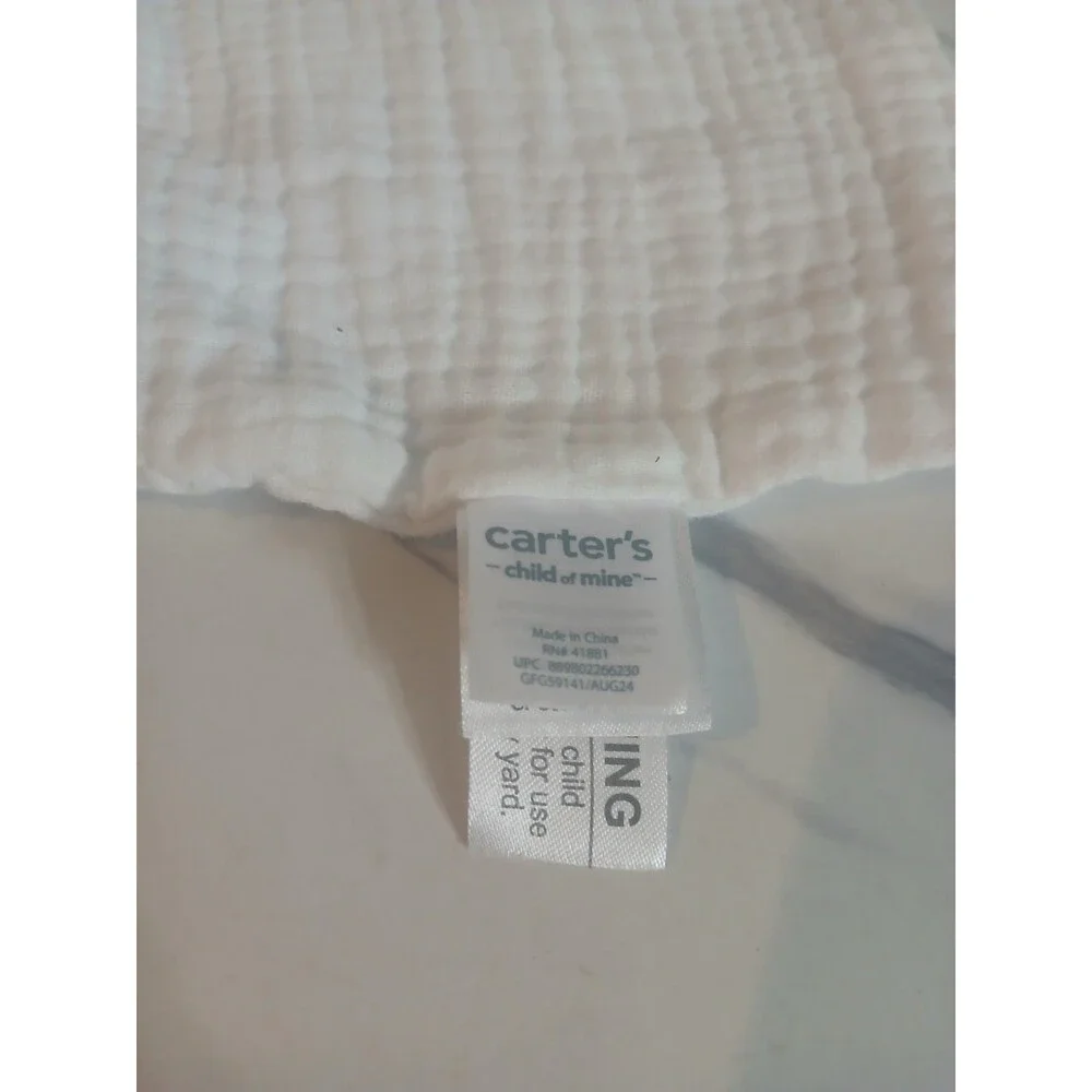 Carters White Lamb Sheep Lovey 100% Cotton Gauze Baby Security Blanket